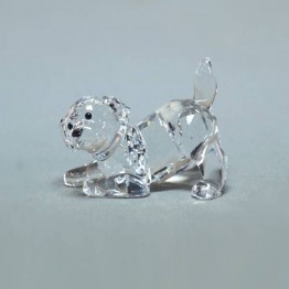 Swarovski Kristal | Silver Crystal | Labrador Pup - Spelend | 5408608